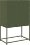 vidaXL - Hoge - kast - 68x39x107 - cm - staal - olijfgroen