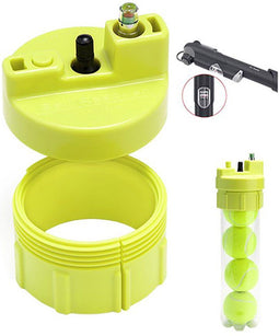 BALL RESCUER - PRO - Drukhouder met pomp voor tennis en padel - Geel
