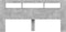 Hoofdeinde met LED 220x18,5x103,5 cm bewerkt hout betongrijs