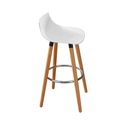 SoBuy Barkruk FST86-W - Met Rugleuning en Voetensteun - 41 x 41 x 84 cm - Wit