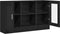 vidaXL - Dressoir - Zwart - Eiken - 120x30,5x70 - cm - Gemaakt - van - Engineered - Hout