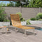 vidaXL - Ligbed - met - Wielen - 207x58x35 - cm - Massief - Acaciahout - & - RVS