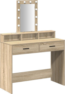 vidaXL - Kaptafel - met - LED-lampe - Sonoma - Eiken - 100x41x140 - cm