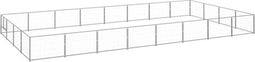 vidaXL - Hondenkennel - 32 - m² - staal - zilverkleurig