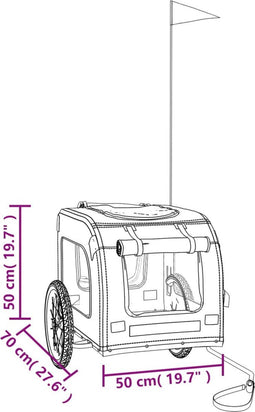 vidaXL - Hondenfietstrailer - oxford - stof - en - ijzer - oranje - en - grijs