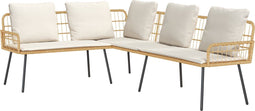 vidaXL - L-vormige - Bank - Natuurlijk - 231x173x78 - cm - Poly - Rattan