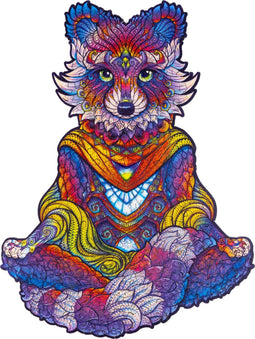 UNIDRAGON Houten Puzzel Voor Volwassenen Dier - Uitstralende Wasbeer - 105 stukjes - Small 18x24 cm