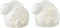 J-Line decoratielamp Konijn Bloemen - glas - wit - small - LED lichtjes - 2 stuks