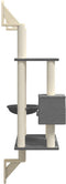 vidaXL - Kattenmeubel - wandgemonteerd - met - krabpaal - 153 - cm - crèmekleurig
