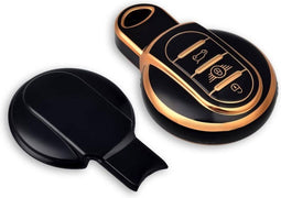 Autosleutel hoesje - TPU Sleutelhoesje - Sleutelcover - Autosleutelhoes - Geschikt voor Mini - goud - C3 - Mini, Mini Countryman, Mini Clubman, Mini Cabrio, Mini Cooper - Auto Sleutel Accessoires gadgets - Kado - Cadeau man - vrouw