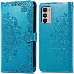 imoshion Hoesje Geschikt voor Motorola Moto G42 Hoesje Met Pasjeshouder - imoshion Mandala Bookcase - Turquoise