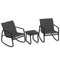 Coast Bistroset - 3-Delige Schommelstoelen met Tafel 73x61x79 cm - Grijs/Zwart