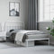 vidaXL - Bedframe - met - hoofdbord - metaal - wit - 100x200 - cm