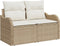 vidaXL - 2-zits - tuinbank - met - opbergruimte - en - kussens - - - beige - poly - rattan