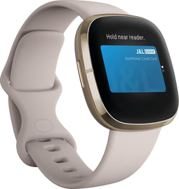 Fitbit Sense - Smartwatch - Stressmeting en huidtemperatuur - Goud (Beige Wit)