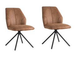 Criks Design Nova - Draaibare Eetkamerstoel - Cognac - (set van 2)