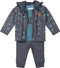 Dirkje Jongens Kledingset - Driedelig - Lange mouw - Dusty blue + grey