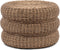 Riviera Maison Poef Rond - Rustic Rattan Macaron Voetenbankje - Bruin