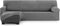 Hoes voor chaise longue met korte armleuning links Eysa THOR Donker grijs 110 x 110 x 310 cm