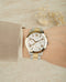 GUESS W1070L8 - Polshorloge - Staal met goldplating - Wit met geelgouden accenten
