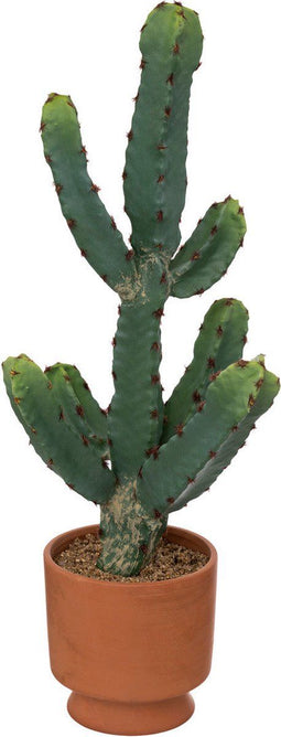 Atmosphera Kunstplant Alicante - Cactus met pot - Ø19xH49cm - Groen