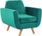 BERNES - Fauteuil - Groen - Fluweel