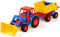 Wader Basics Tractor met Shovel en Trailer