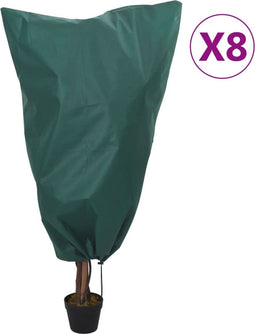 vidaXL - Plantenhoezen - met - trekkoord - 8 - st - 70 - g/m² - 0,8x0,8 - m