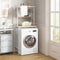 Eugad Opbergrek voor Wasmachine met 3 Planken en Handdoekhouder - Wit - 67 x 162 x 40 cm