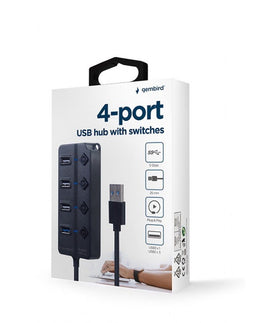 Gembird 4-poorts USB hub (1 x USB 3.1 + 3 x USB 2.0)