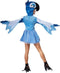 Dressforfun Geestige Paradijsvogel - Verkleedkostuum - Korte jurk met muts en voetschoenen - Blauw (L)