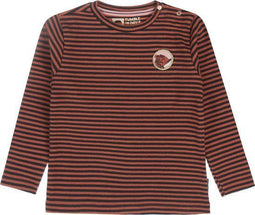 Tumble 'N Dry Gelena - Longsleeve - Biokatoen met tijger-patch - Antraciet/lichtbruin