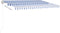 vidaXL - Luifel - handmatig - uittrekbaar - met - LED - 400x300 - cm - blauw - en - wit