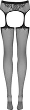 Obsessive Mesh Jarretels - Erotische Jarretelkousen - Maat S/M - Zwart