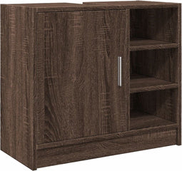 vidaXL - Wastafelkast - 63x29x55 - cm - bewerkt - hout - bruin - eikenkleurigig