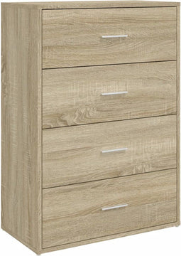 vidaXL - Dressoir - 60x31x84 - cm - bewerkt - hout - sonoma - eikenkleurig