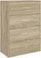 vidaXL - Dressoir - 60x31x84 - cm - bewerkt - hout - sonoma - eikenkleurig
