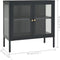 vidaXL - Dressoir - 70x35x70 - cm - staal - en - glas - antracietkleurig