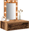 vidaXL - Wandkaptafel - met - LED-verlichting - - - Oud - Hout
