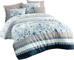 Dekbedovertrek set Blauw - 3 Onderdelen - 100% Katoen - Bed 200 x 220 x 240 cm (3 stuks)