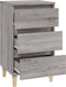vidaXL - Nachtkastje - 40x35x70 - cm - bewerkt - hout - grijs - sonoma - eikenkleurig