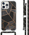 iMoshion Hoesje Geschikt voor iPhone 13 Pro Hoesje Met Koord - iMoshion Design Hoesje met Koord - Zwart / Meerkleurig / Goud / Black Graphic