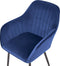 Set van 2 eetkamerstoelen WELLSTON Fluweel Donkerblauw
