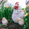 Tuinfiguur broedende kip | wit | 24x18x20cm