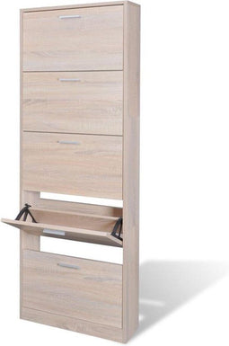 vidaXL - Schoenenkast - 5 opbergvakken - eiken-look