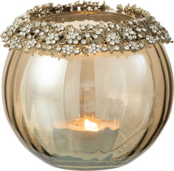 J-Line kaarshouder Volve - metaal/glas - goud/brons - large