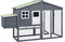vidaXL - Kippenhok - met - nestkast - massief - vurenhout - grijs - en - wit