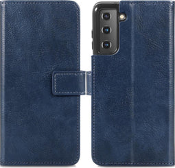 iMoshion Hoesje Geschikt voor Samsung Galaxy S21 Plus Hoesje Met Pasjeshouder - iMoshion Luxe Bookcase - Donkerblauw
