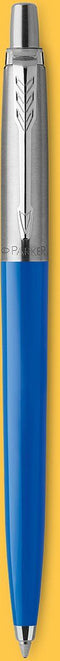 Parker Jotter-gelpen | Roestvrij staal en blauwe | Medium punt met blauwe inkt (0,7 mm)