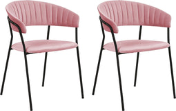 MARIPOSA - Eetkamerstoel set van 2 - Roze - Fluweel